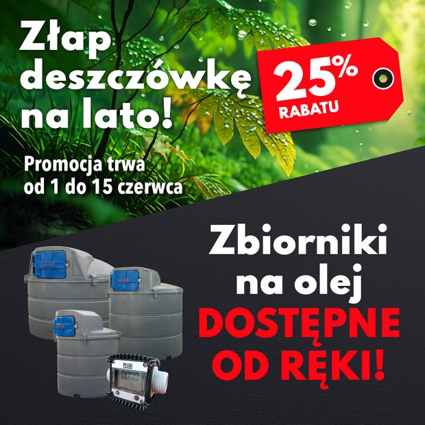 Złap deszczówkę na lato // Zbiorniki dostępne od ręki